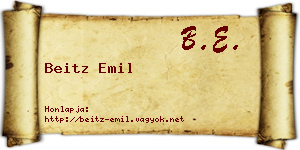 Beitz Emil névjegykártya